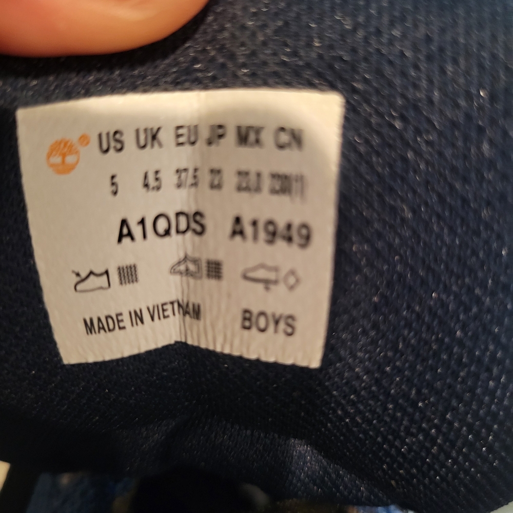 Kids Blue Timberland Shoes Size 5 - Picture 6 of 7